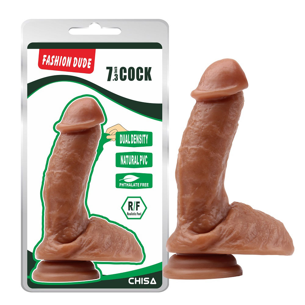 Fashion Dude- 7.3 Inch Cock-Brown